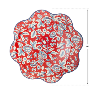 Hamptons Floral Wave Paper Plate