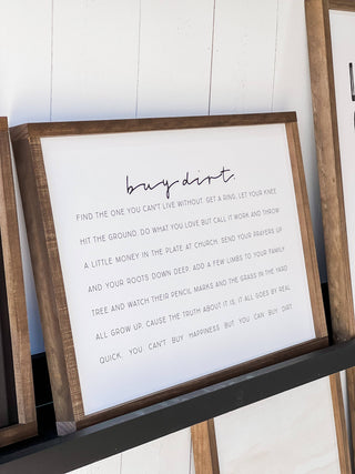 Buy Dirt - Horizontal White