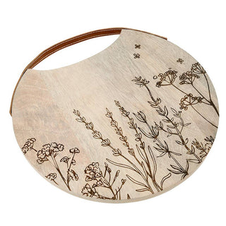 Floral Engraved Wood Board