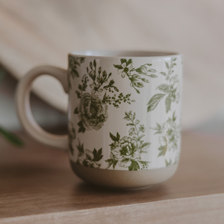 Green Delft Stoneware Coffee Mug