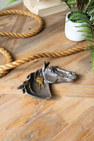 CAST IRON HORSE TRINKET DISH