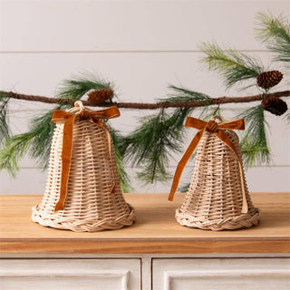 Woven Rattan Bells (Set of 2)