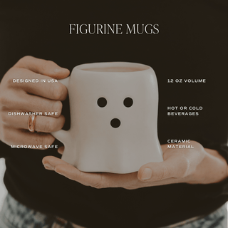 Black Ghost Coffee Mug - Halloween & Fall Decor