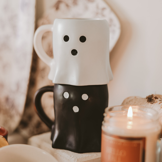 Black Ghost Coffee Mug - Halloween & Fall Decor