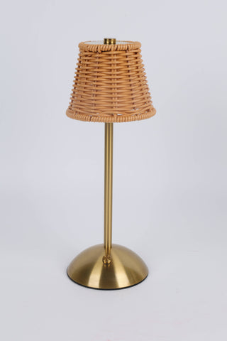 Rattan LED Lamp – Gold