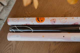 My Mind’s Eye -Pink Pumpkins Paper Table Runner