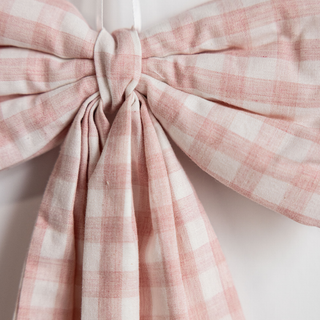 Pink Gingham Fabric Bows