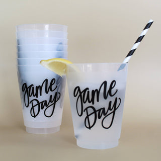 Game Day Tailgate Party Cups Set of 8 16 ounce Shatterproof