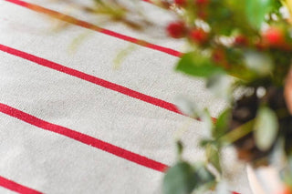 Galley and Fen - Red Striped Tablecloth