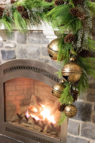 Hanging Jingle Bells, Antique Gold