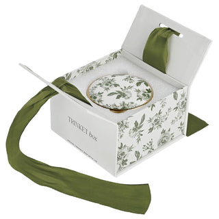 Green Delft Trinket Dish with Lid