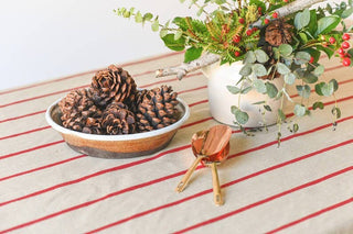 Galley and Fen - Red Striped Tablecloth