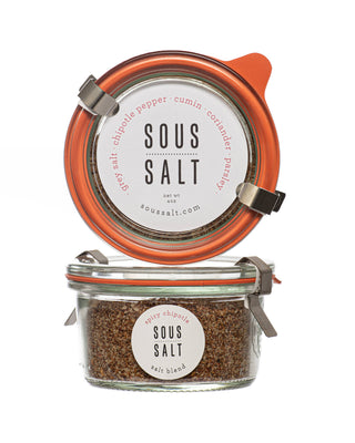 Sous Salt - Grey Salt Spicy Chipotle Glass Jar