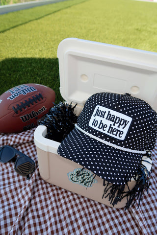 Just Happy To Be Here Polka Dot Patch Hat