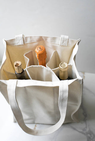 Wine Carrier Canvas Tote Reusable Bag