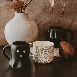 Black Ghost Coffee Mug - Halloween & Fall Decor