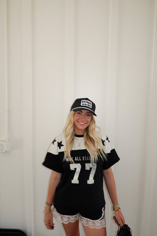Just Happy To Be Here Polka Dot Patch Hat