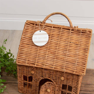 Woven House Basket With Handle (PC)