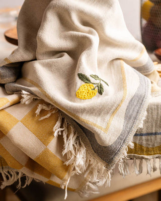 Olive & Loom - Lemon - Hand Stitched Kitchen Towel