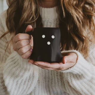 Black Ghost Coffee Mug - Halloween & Fall Decor