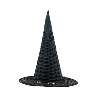 Natural Rattan Witch Hat - 18"