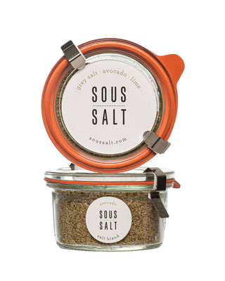 Sous Salt - Grey Salt Avocado and Lime Glass Jar