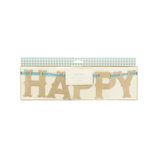 Vintage Happy Easter Glitter Banner