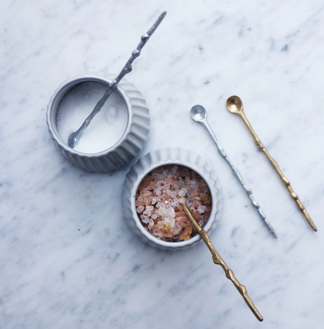 Basic Spirit Canoe Salt Cellar With Spoon - Handcrafted Pewter Container For Table
